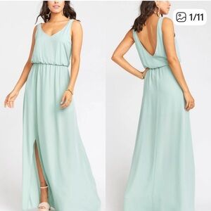 Show Me Your MuMu Green Maxi Sundress V-Neck Sleeveless